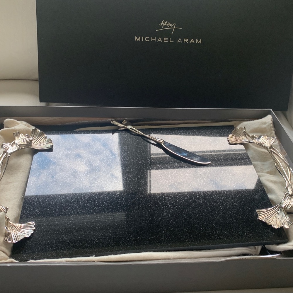 Michael Aram Monets Garden cheeseboard and serving tray